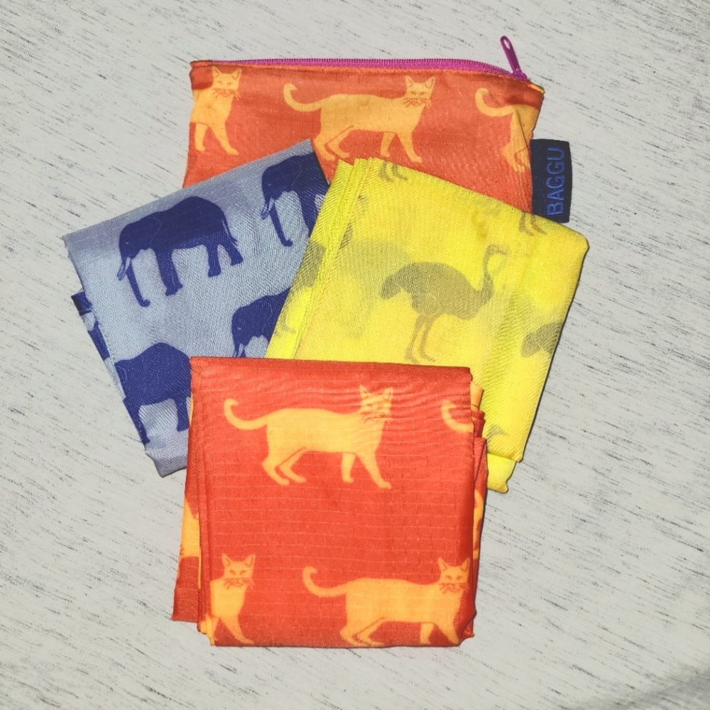 Baggu shopping bag trio: discontinued animals prints